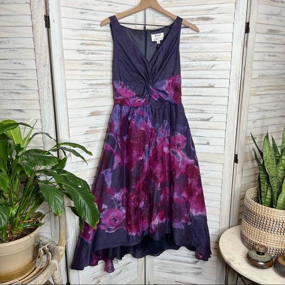 LELA ROSE TARGET NEIMAN MARCUS Women's Watercolor Silk Blend Dress Purple NWT 6 - Picture 4 of 16